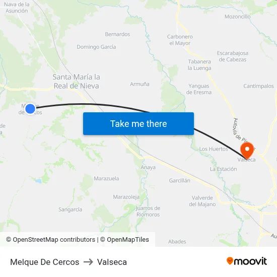 Melque De Cercos to Valseca map