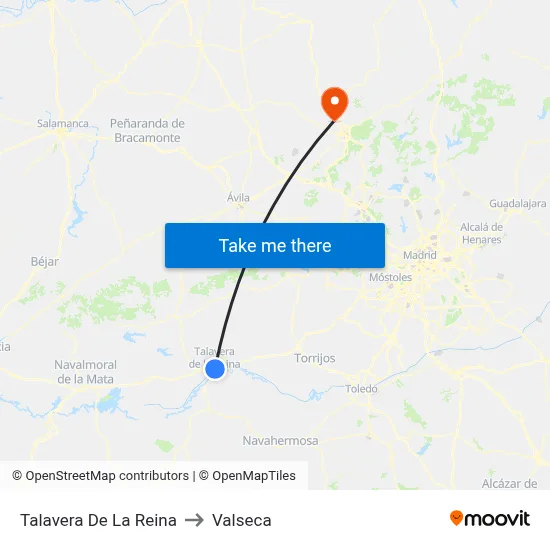 Talavera De La Reina to Valseca map