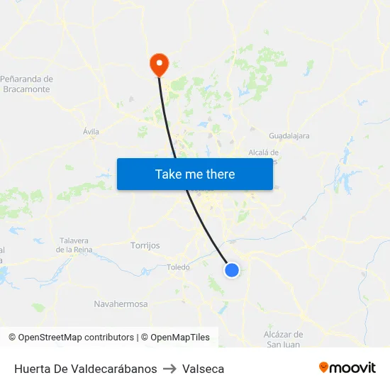 Huerta De Valdecarábanos to Valseca map