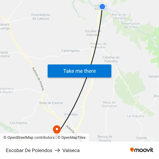 Escobar De Polendos to Valseca map