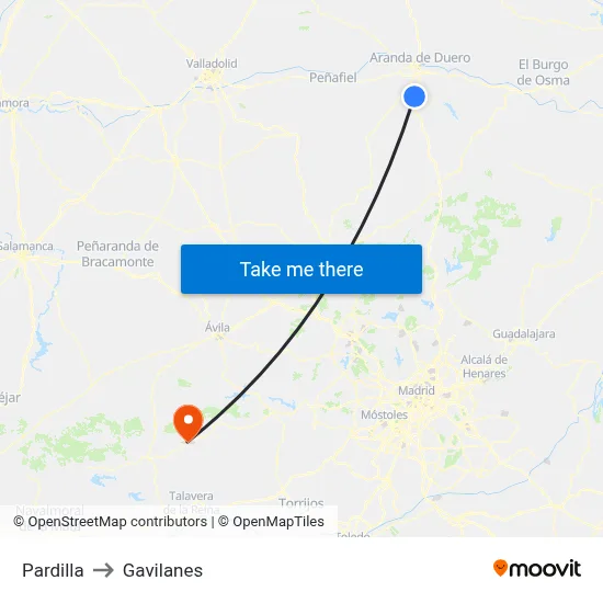Pardilla to Gavilanes map