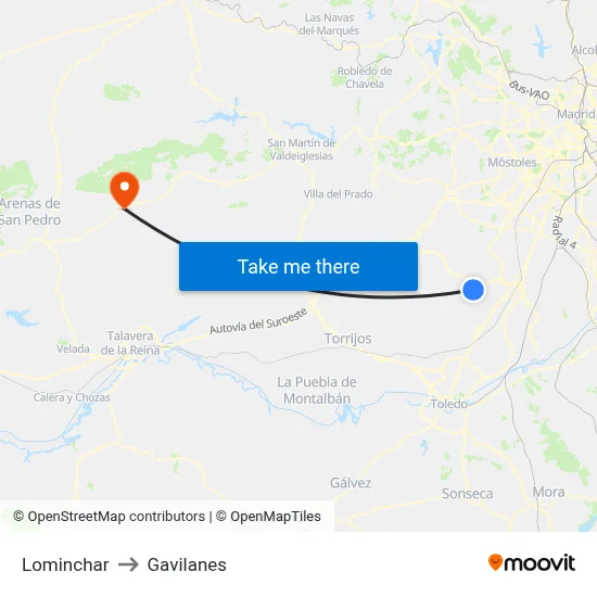 Lominchar to Gavilanes map