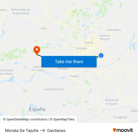 Morata De Tajuña to Gavilanes map