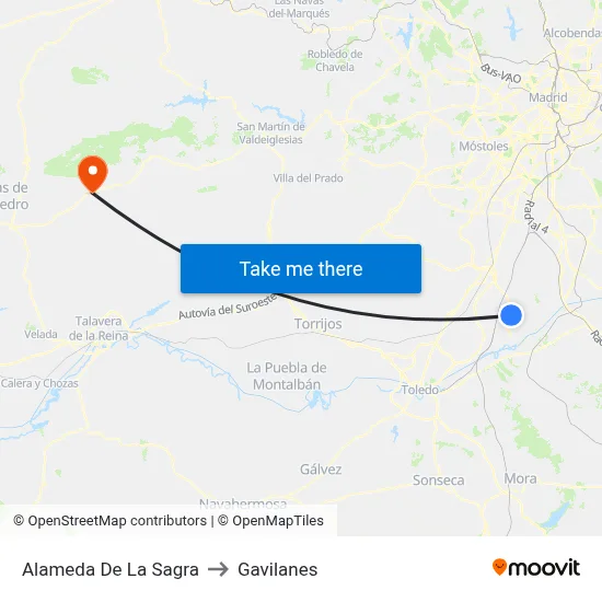 Alameda De La Sagra to Gavilanes map