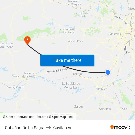 Cabañas De La Sagra to Gavilanes map
