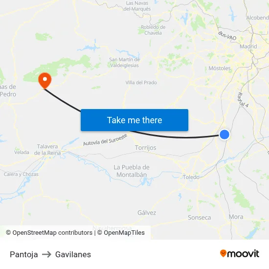 Pantoja to Gavilanes map