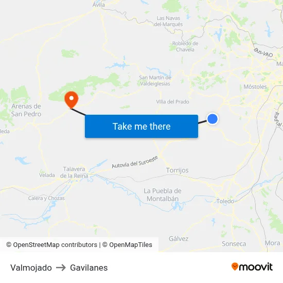 Valmojado to Gavilanes map