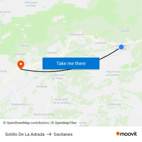Sotillo De La Adrada to Gavilanes map