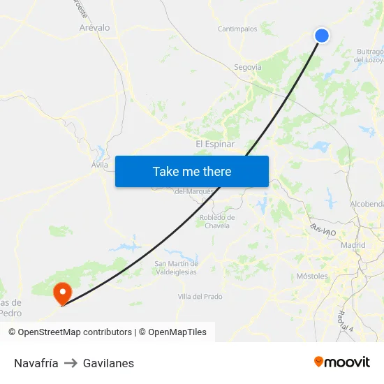 Navafría to Gavilanes map