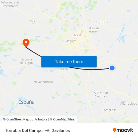 Torrubia Del Campo to Gavilanes map