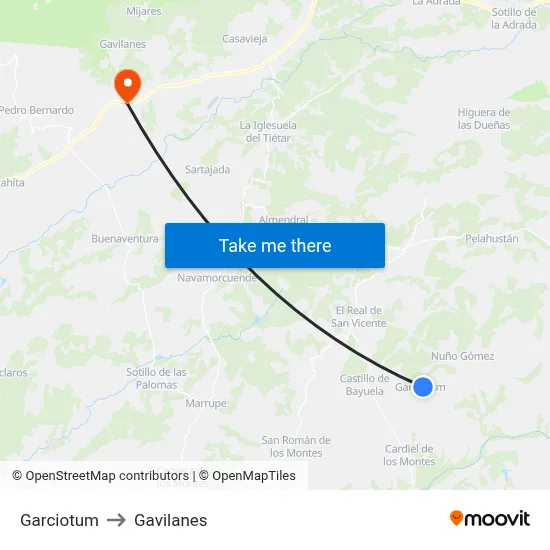 Garciotum to Gavilanes map