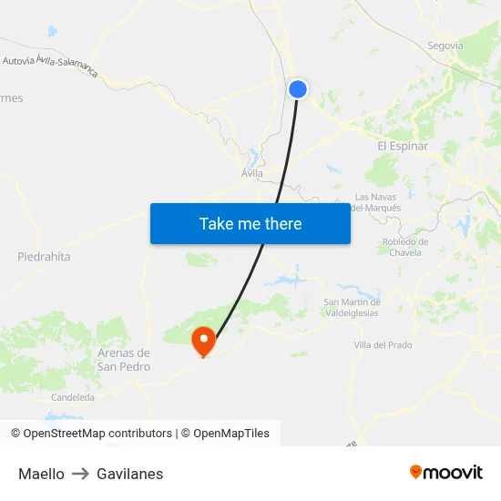 Maello to Gavilanes map