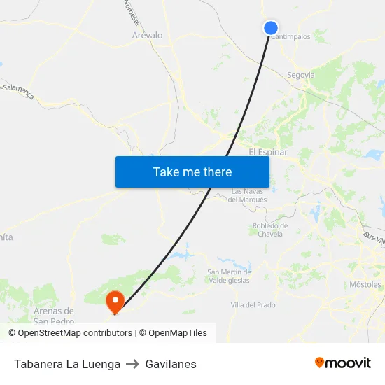 Tabanera La Luenga to Gavilanes map