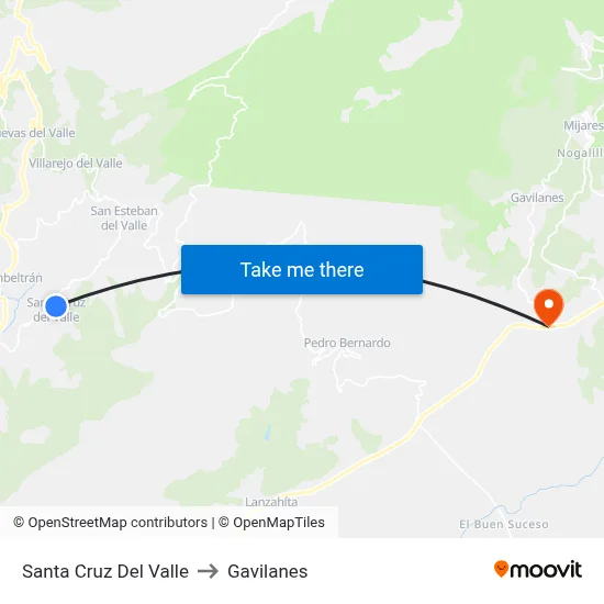 Santa Cruz Del Valle to Gavilanes map
