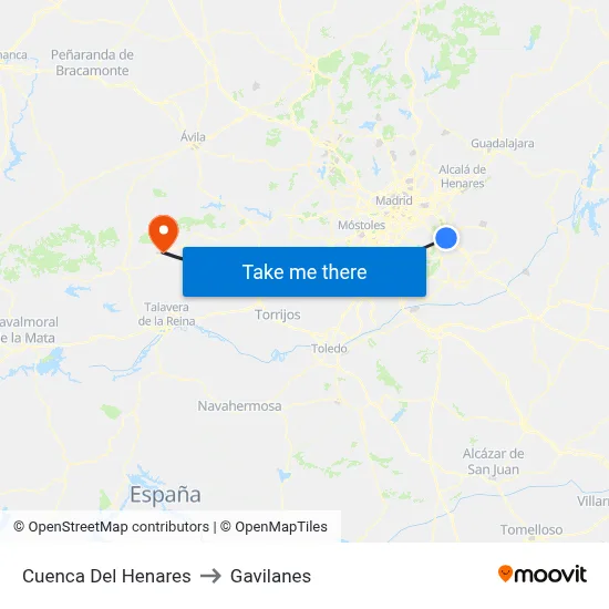 Cuenca Del Henares to Gavilanes map