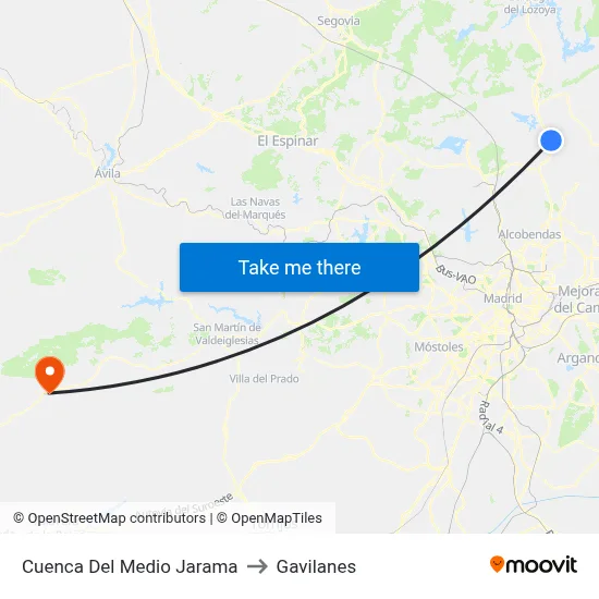 Cuenca Del Medio Jarama to Gavilanes map