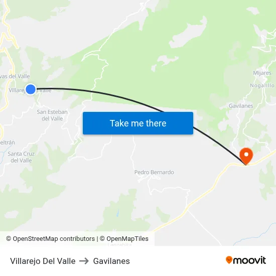 Villarejo Del Valle to Gavilanes map