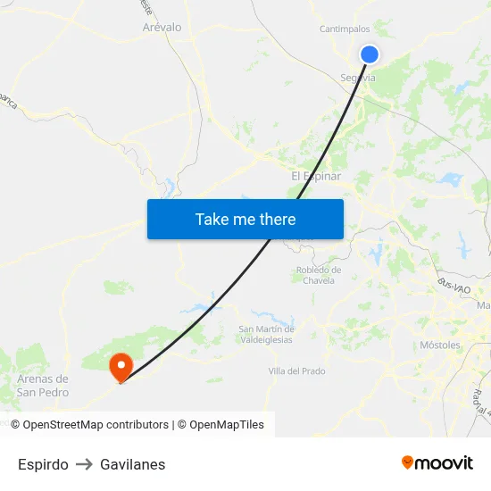 Espirdo to Gavilanes map