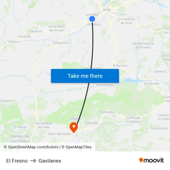 El Fresno to Gavilanes map