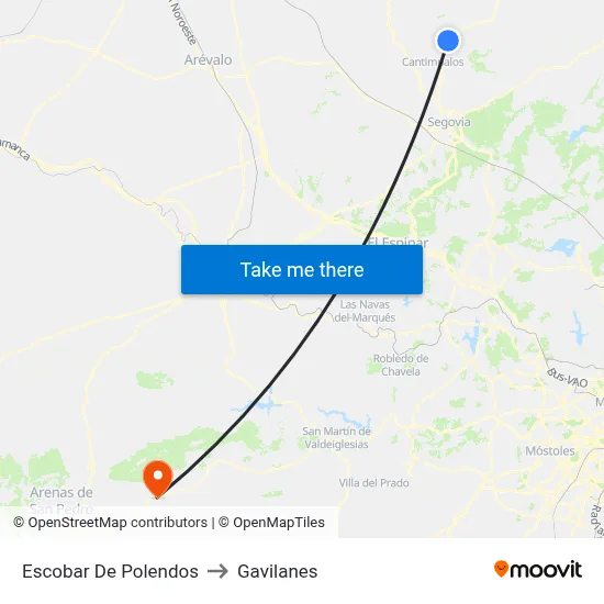 Escobar De Polendos to Gavilanes map