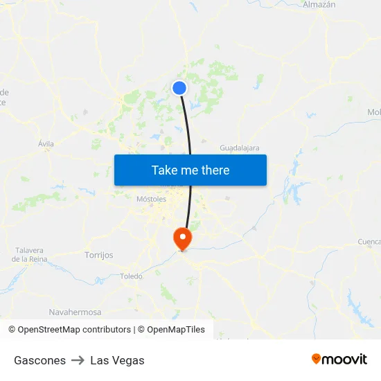 Gascones to Las Vegas map