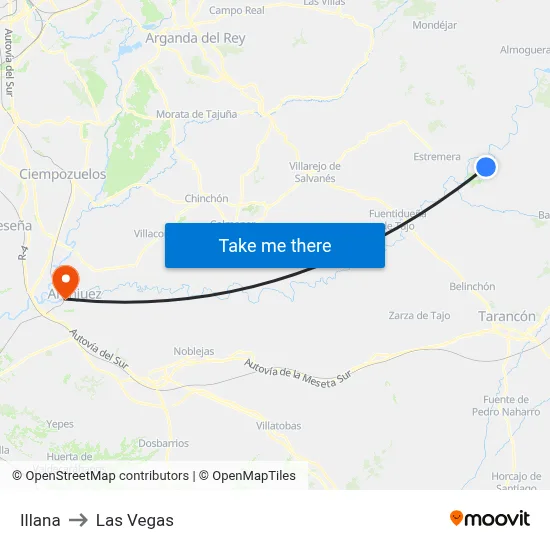 Illana to Las Vegas map