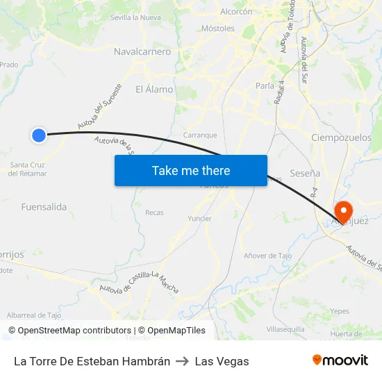 La Torre De Esteban Hambrán to Las Vegas map