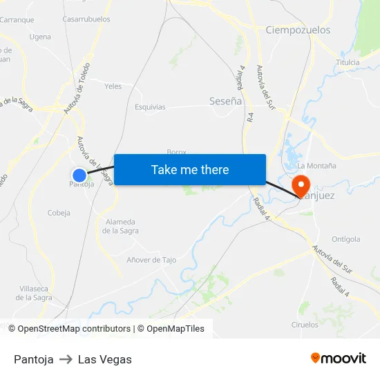 Pantoja to Las Vegas map