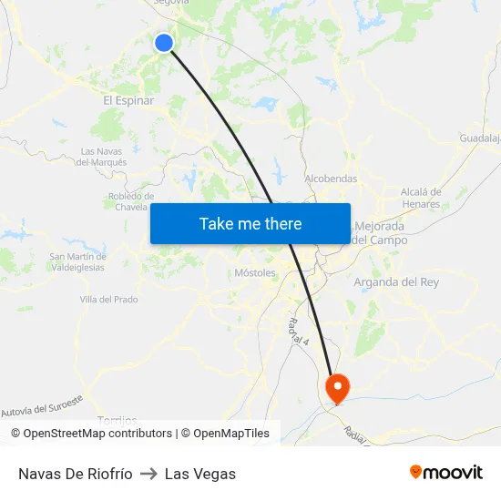 Navas De Riofrío to Las Vegas map