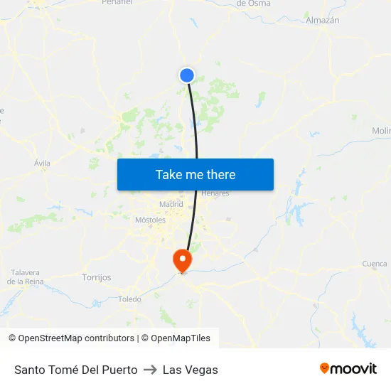 Santo Tomé Del Puerto to Las Vegas map