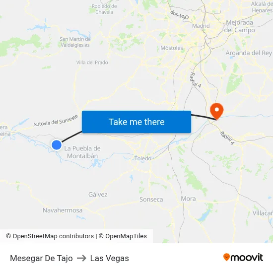Mesegar De Tajo to Las Vegas map