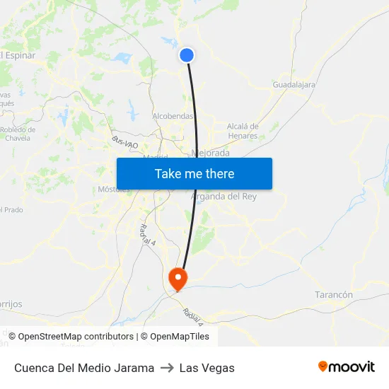Cuenca Del Medio Jarama to Las Vegas map