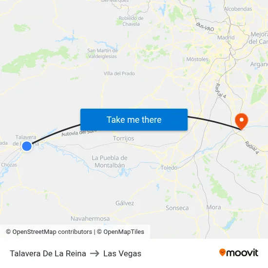 Talavera De La Reina to Las Vegas map