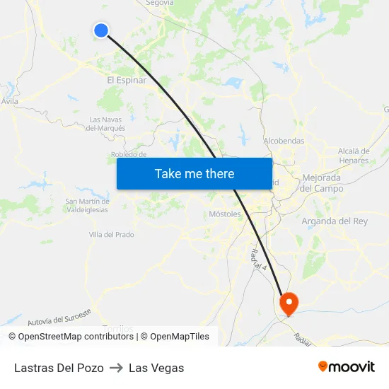 Lastras Del Pozo to Las Vegas map