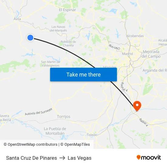 Santa Cruz De Pinares to Las Vegas map
