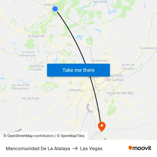 Mancomunidad De La Atalaya to Las Vegas map