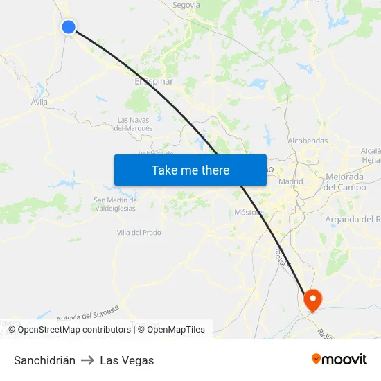 Sanchidrián to Las Vegas map