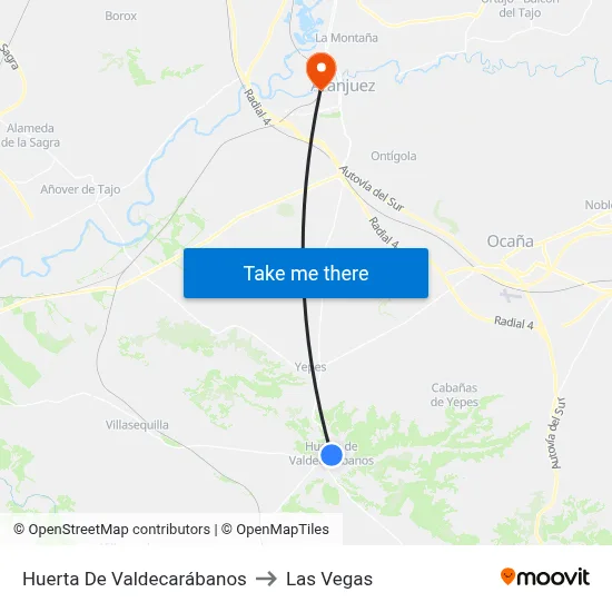 Huerta De Valdecarábanos to Las Vegas map
