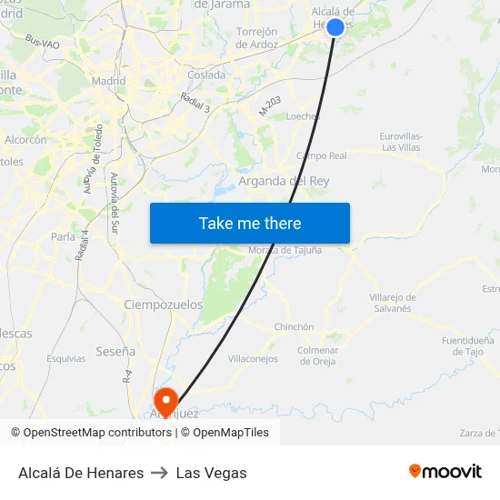 Alcalá De Henares to Las Vegas map