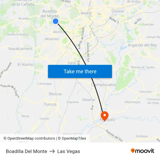 Boadilla Del Monte to Las Vegas map