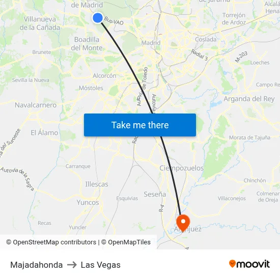 Majadahonda to Las Vegas map