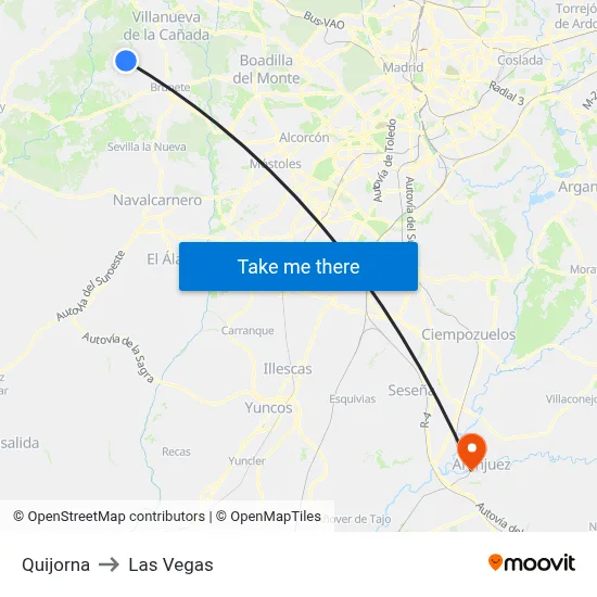 Quijorna to Las Vegas map