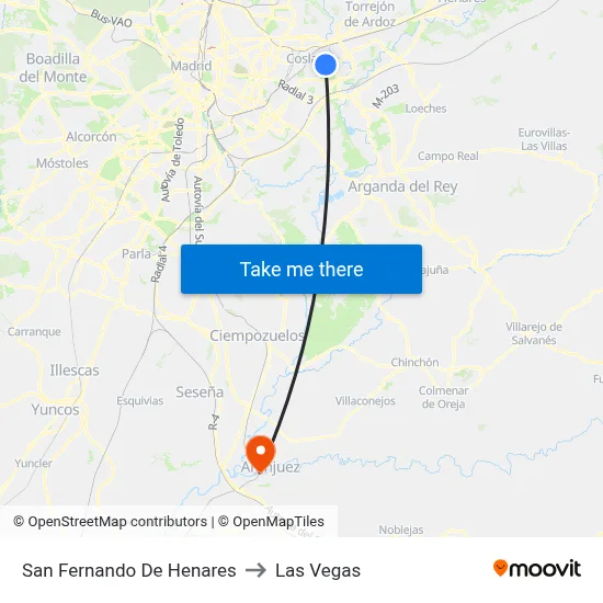 San Fernando De Henares to Las Vegas map