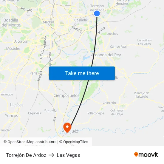 Torrejón De Ardoz to Las Vegas map