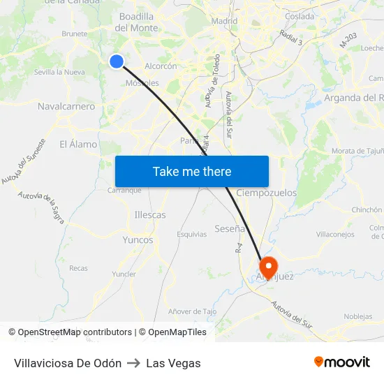 Villaviciosa De Odón to Las Vegas map