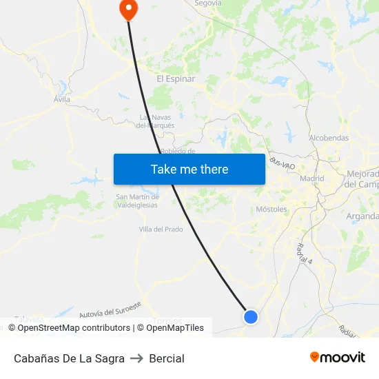 Cabañas De La Sagra to Bercial map