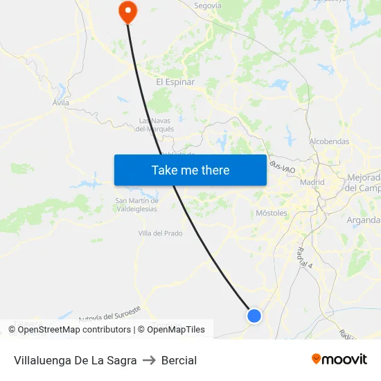 Villaluenga De La Sagra to Bercial map