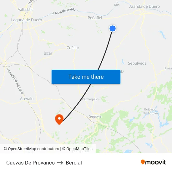 Cuevas De Provanco to Bercial map