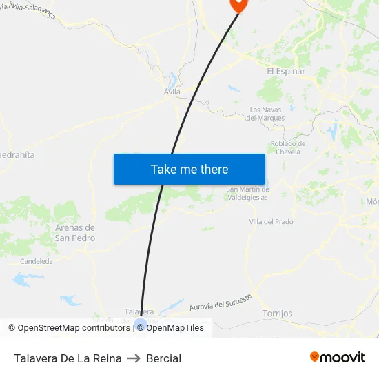 Talavera De La Reina to Bercial map
