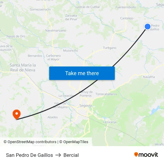 San Pedro De Gaíllos to Bercial map